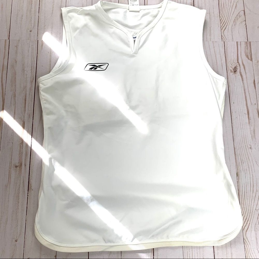 Reebok Play Dry Athletic White Top Size Small